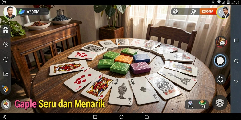 Tampilan gameplay seru A200M saat bermain Gaple.