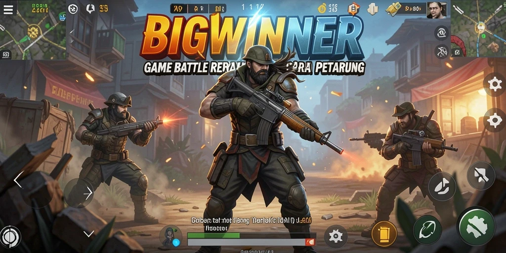Tangkapan layar menunjukkan aksi seru dalam permainan Battle Royale.