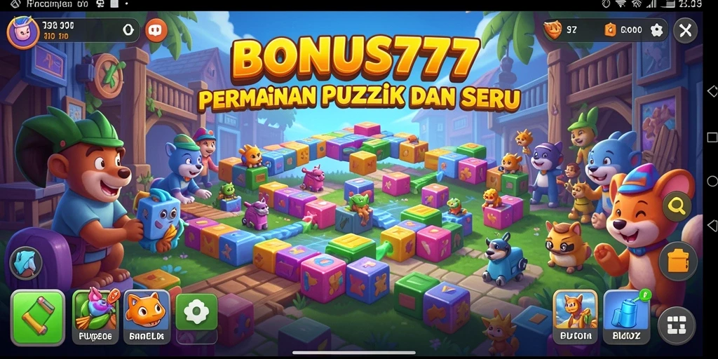Screenshot gameplay BONUS777 menampilkan tantangan puzzle yang menarik.