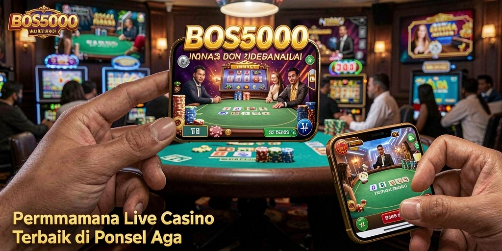 Screenshot gameplay menunjukkan suasana kasin langsung yang mendebarkan.