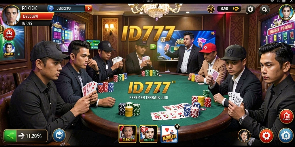 Screenshot ID777 menampilkan gameplay Poker yang menarik dan penuh tantangan.