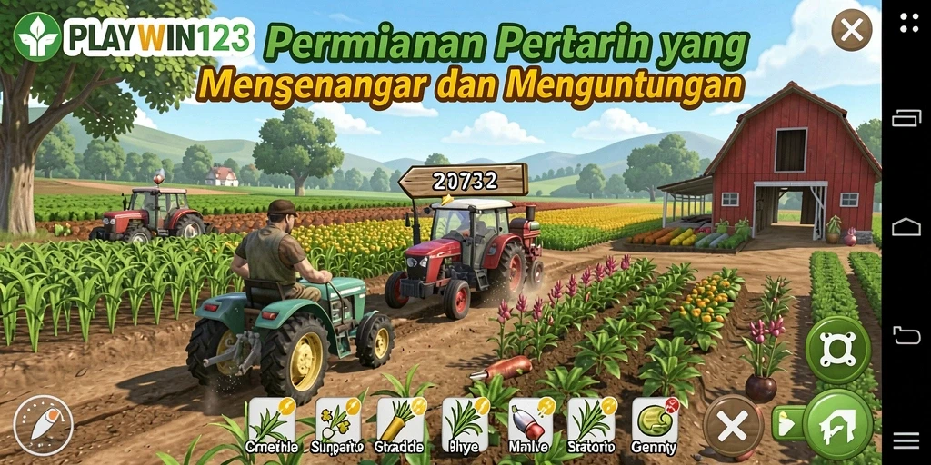Tampilan gameplay menarik dalam permainan pertanian