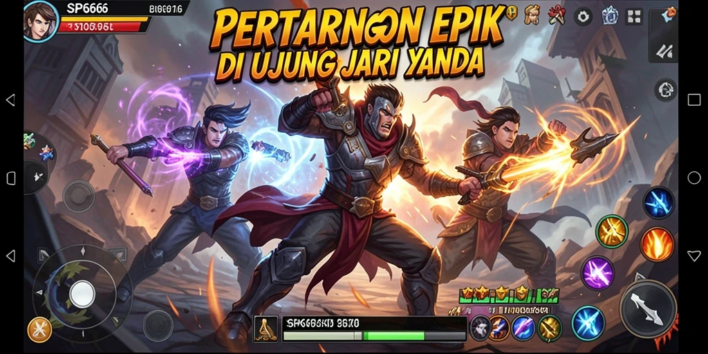 Gameplay SP666 yang seru dan penuh aksi pertarungan.