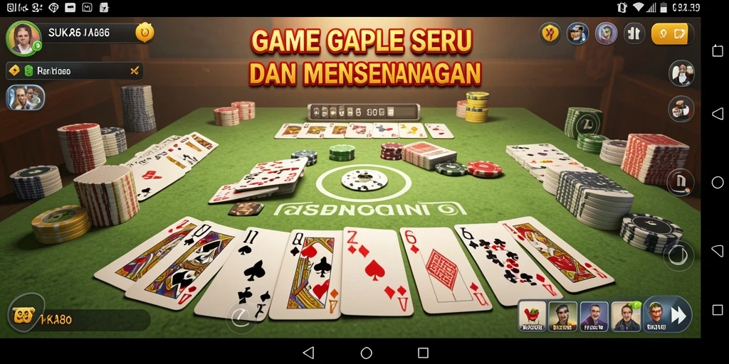 Tampilan menarik dari gameplay Gaple di SUKA86.