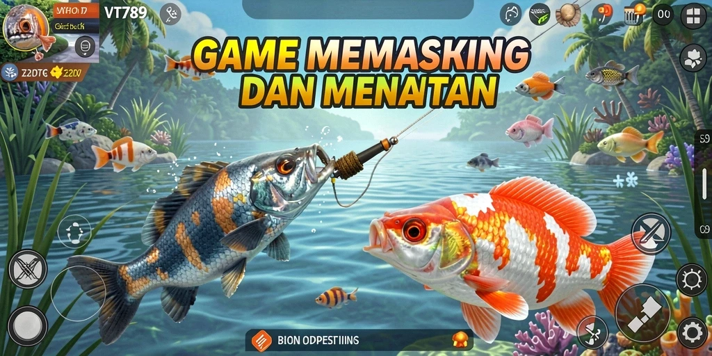 Screenshot gameplay VT789 menampilkan pengalaman memancing yang realistis.